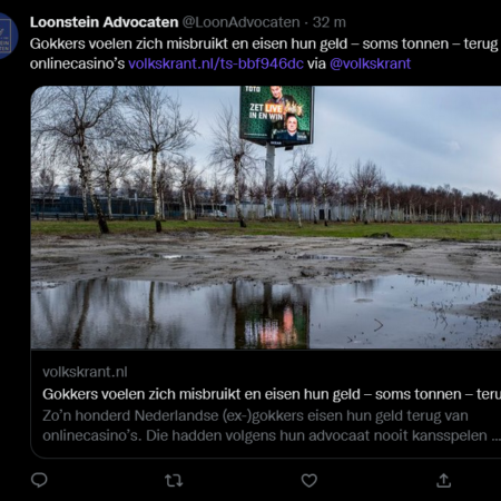 Honderden gokkers eisen geld terug van online casino’s.