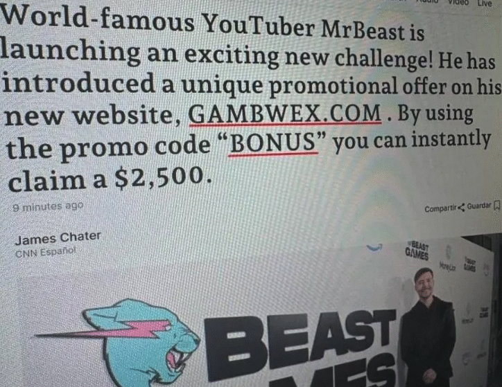 Tiener onthult massale nep-gamingsites die ten onrechte beweren dat ze door MrBeast en andere influencers worden aanbevolen